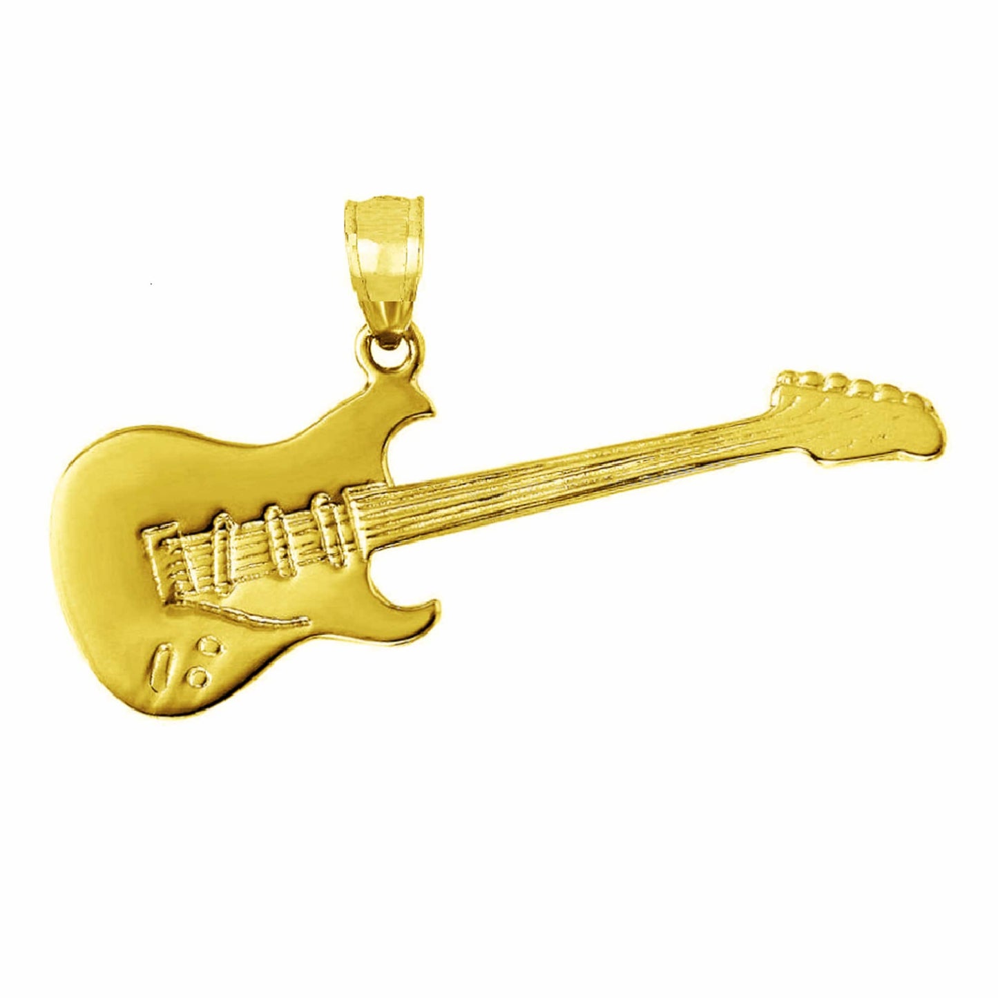 14K Yellow Gold ELECTRIC GUITAR Pendant