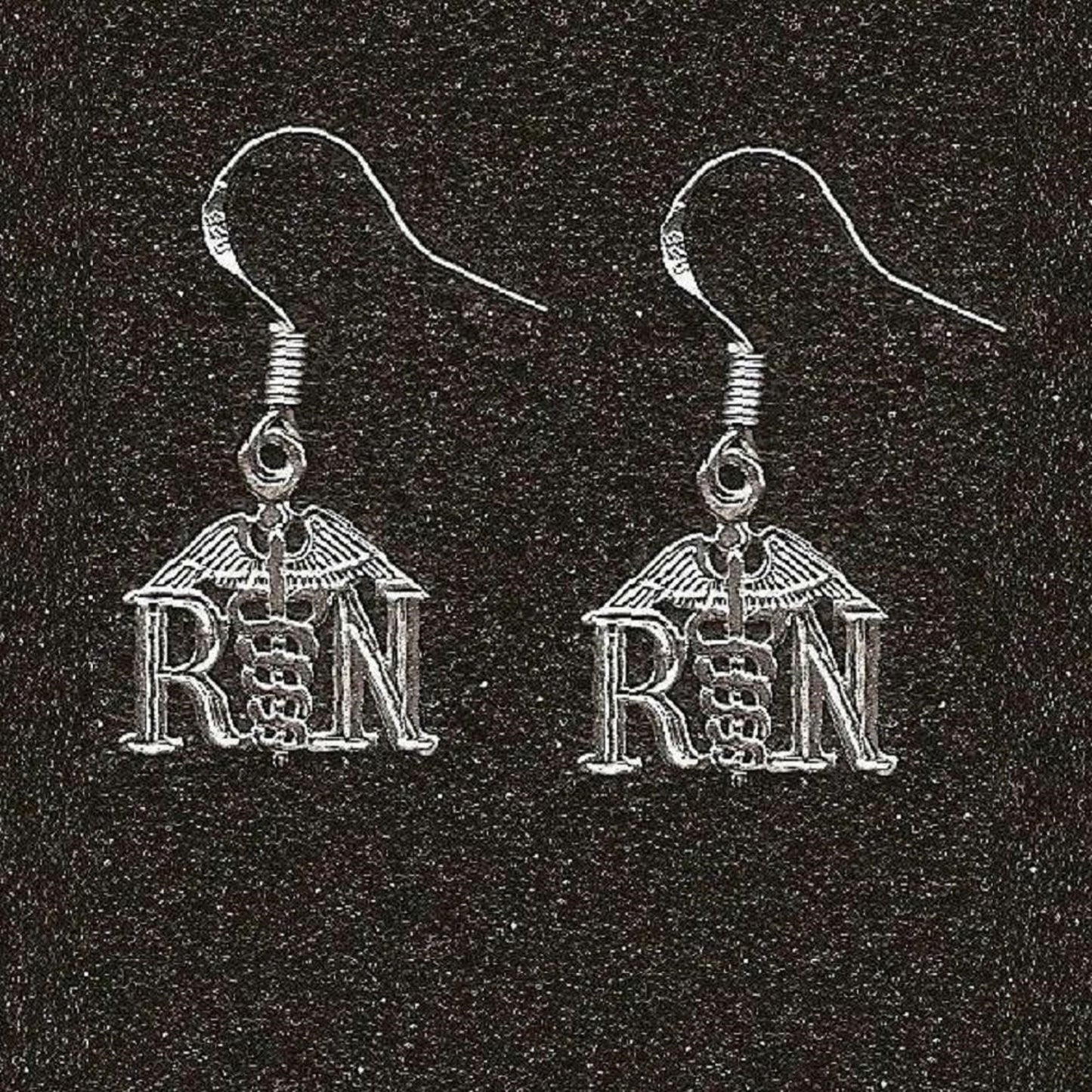 Sterling Silver RN (REGISTERED NURSE) Dangle Earrings