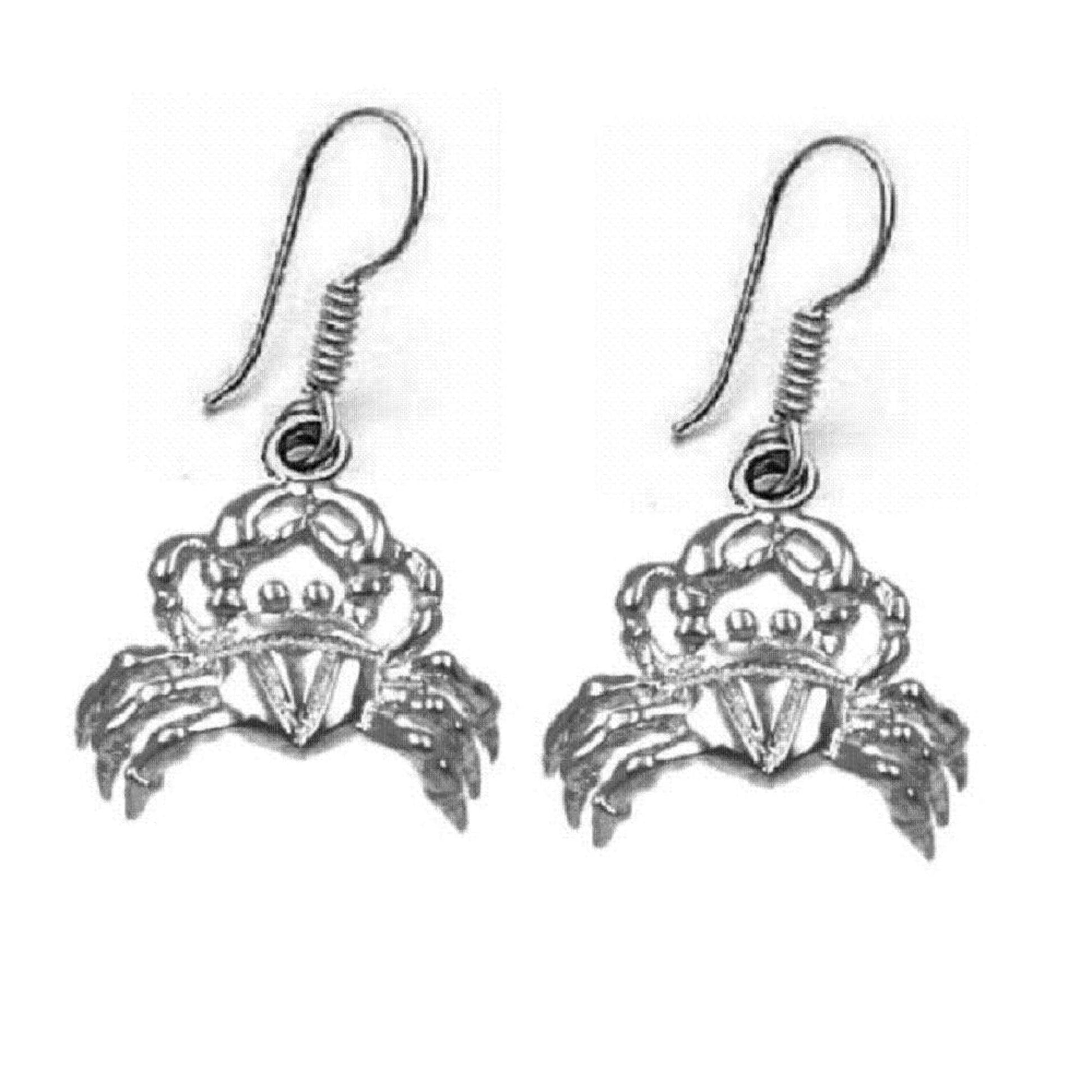 Sterling Silver CRAB Dangle Earrings