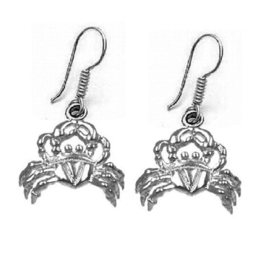 Sterling Silver CRAB Dangle Earrings
