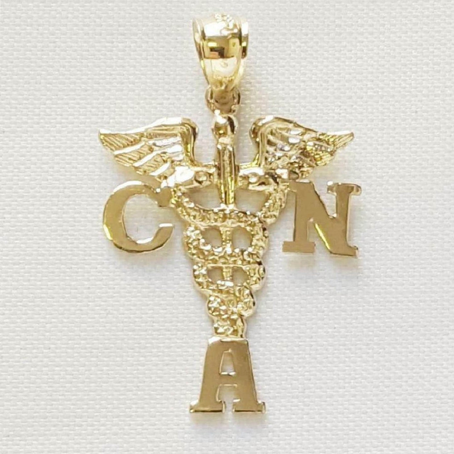 14K Yellow Gold CNA Certified Nursing Assistant Pendant