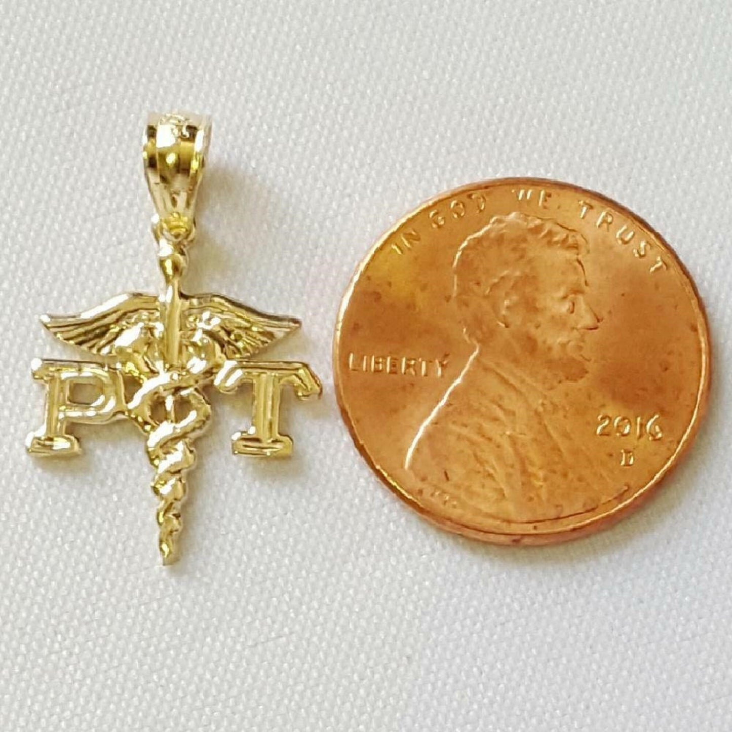 14K Yellow Gold PT (Physical Therapy) Medical Pendant