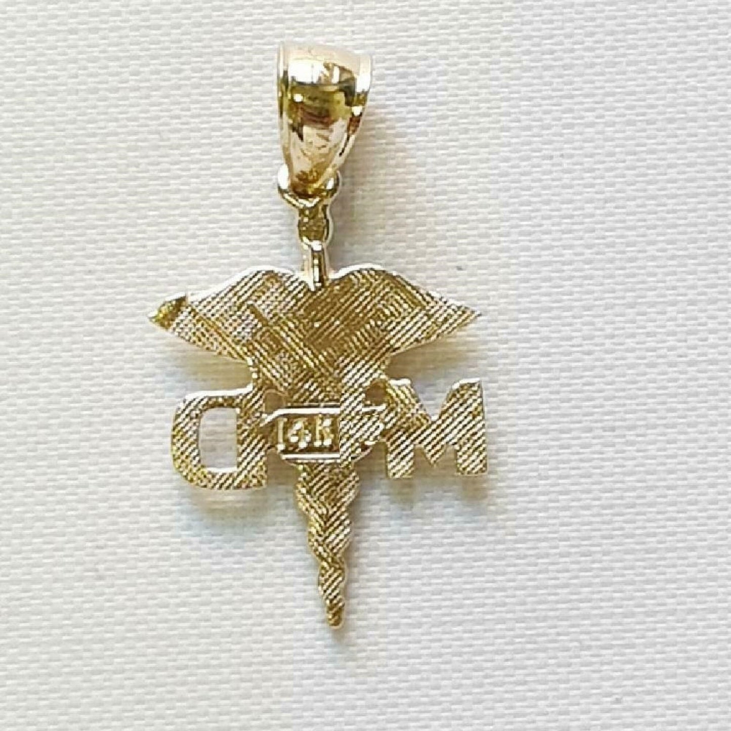 14K Yellow Gold MD (Doctor of Medicine) Medical Pendant