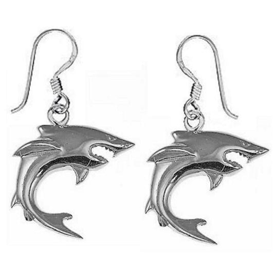 Sterling Silver SHARK Dangle Earrings