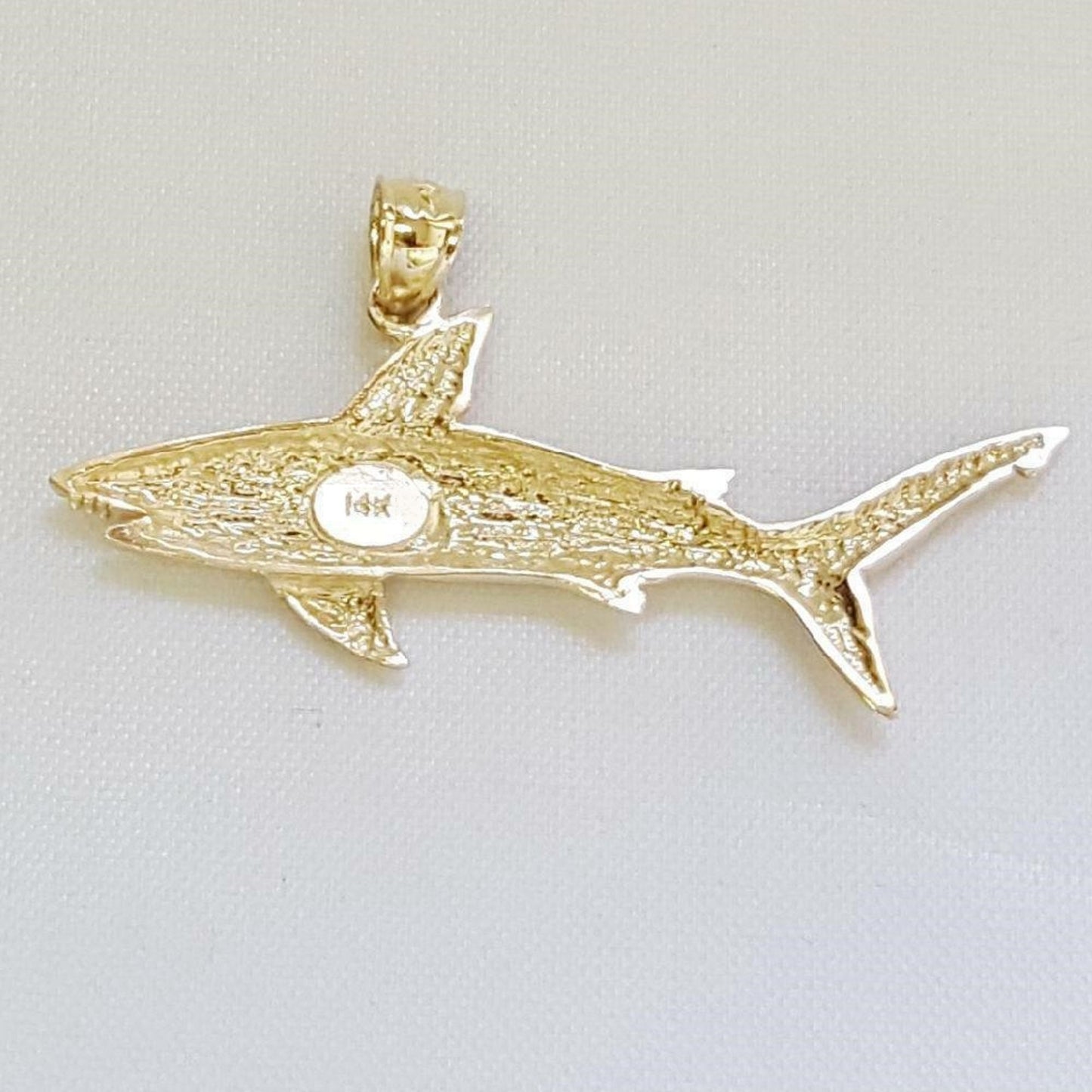 14K Yellow Gold Shark Pendant