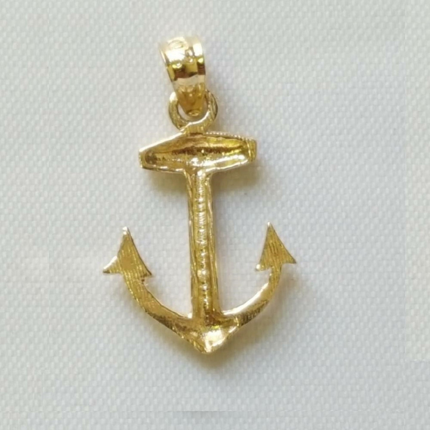 14K Yellow Gold Anchor Pendant
