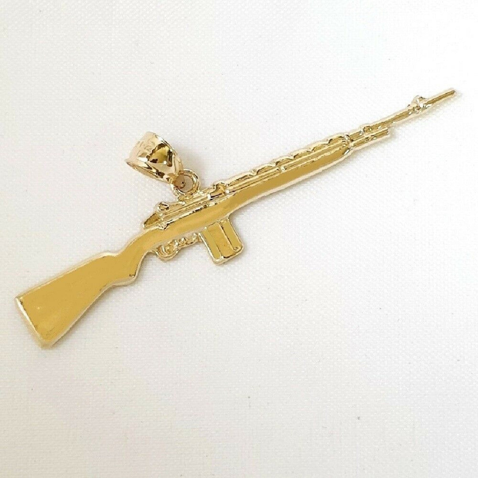 14K Yellow Gold RIFLE Large Pendant