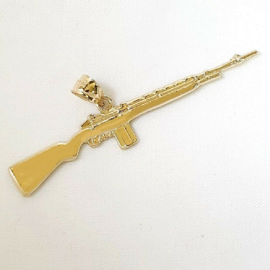 14K Yellow Gold RIFLE Large Pendant