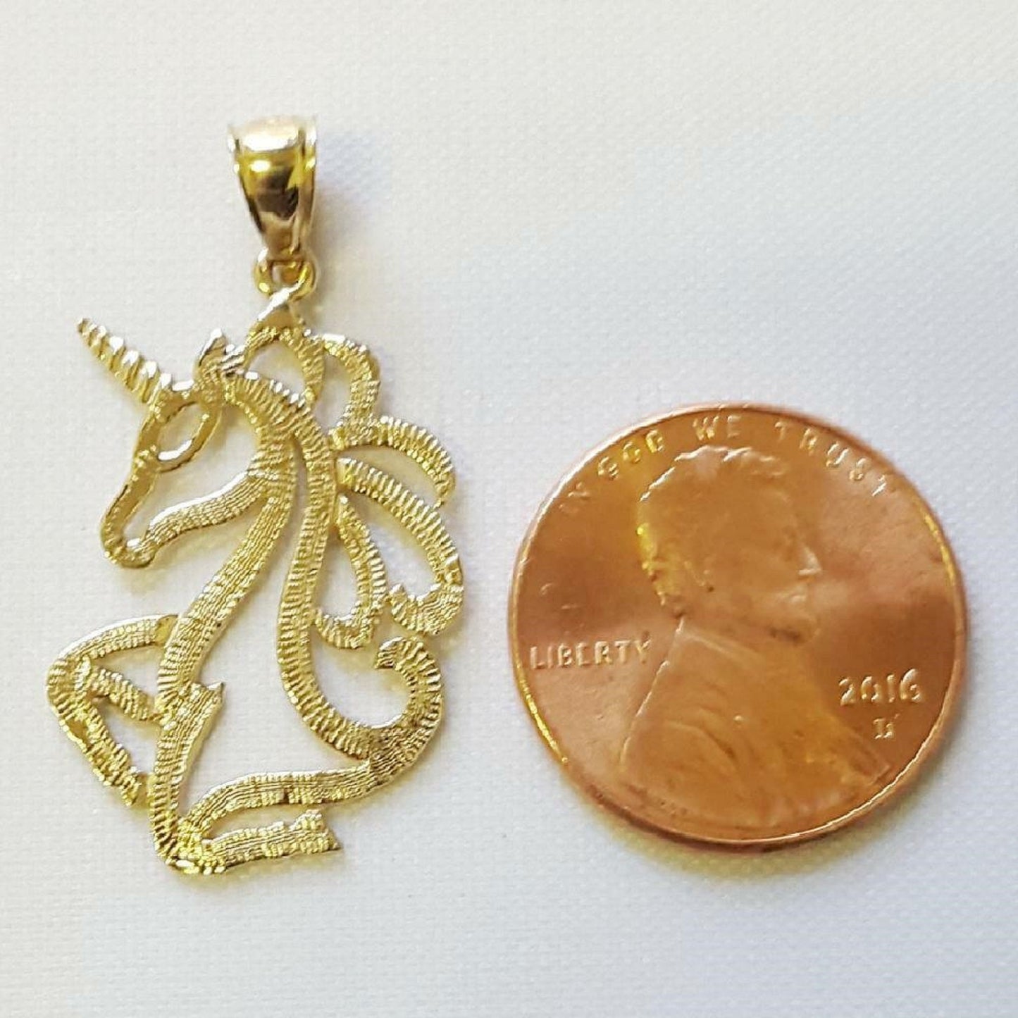 14K Yellow Gold Unicorn Pendant