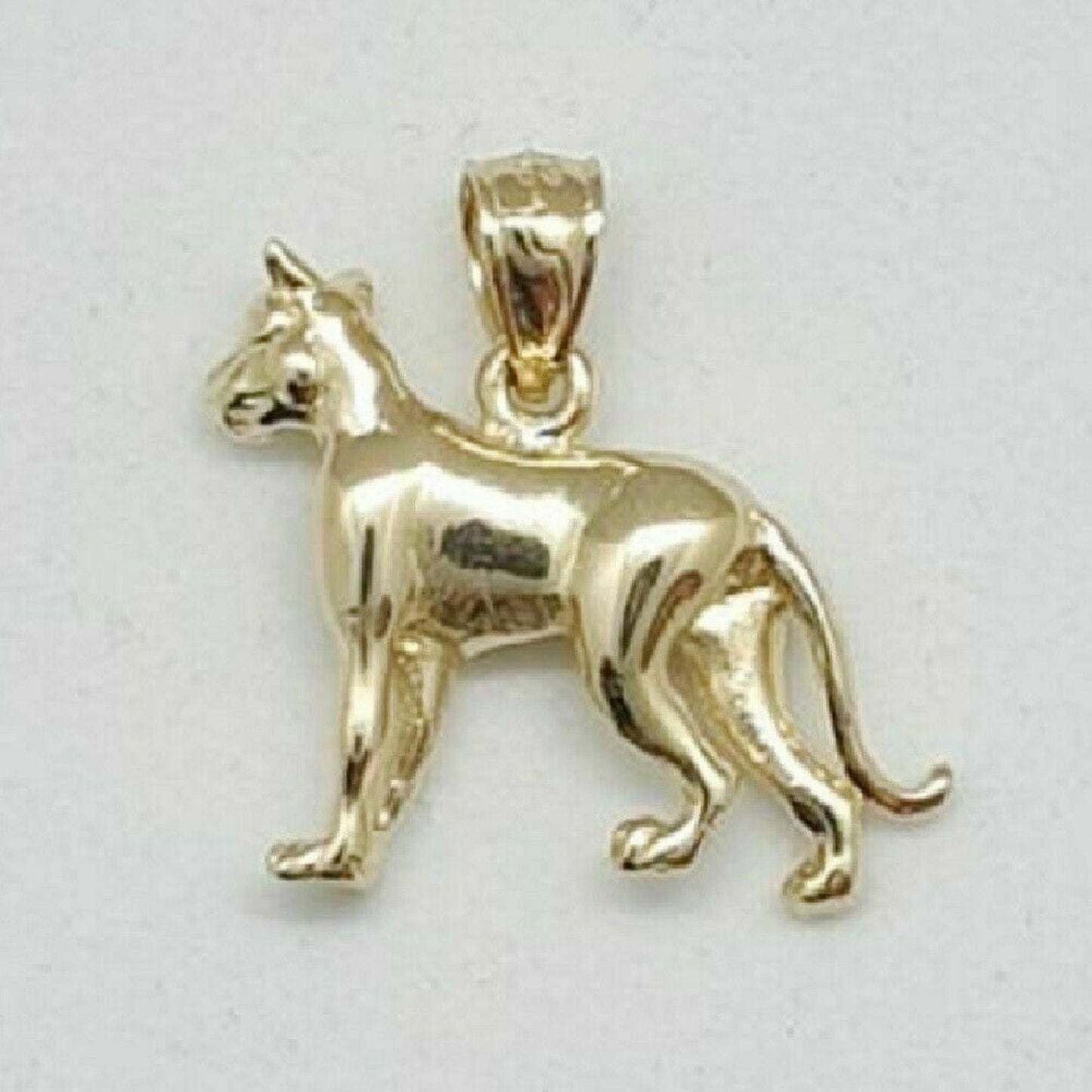 14K Yellow Gold Boxer Dog 3D Solid Pendant