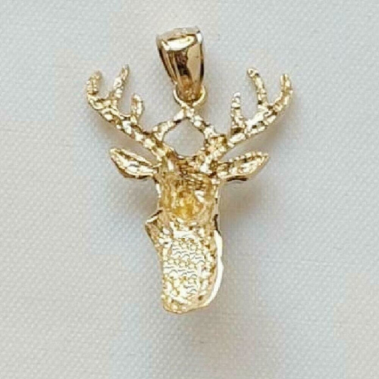 14K Yellow Gold Deer Head Pendant