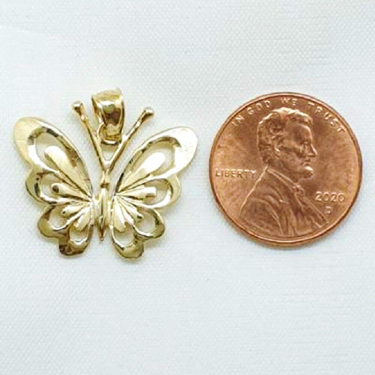 14K Yellow Gold Butterfly Pendant