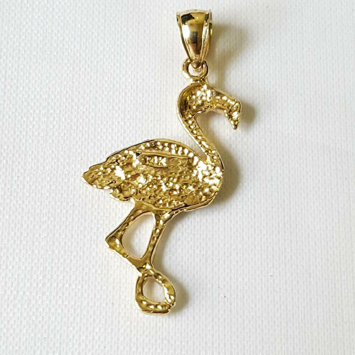14K Yellow Gold Flamingo Pendant