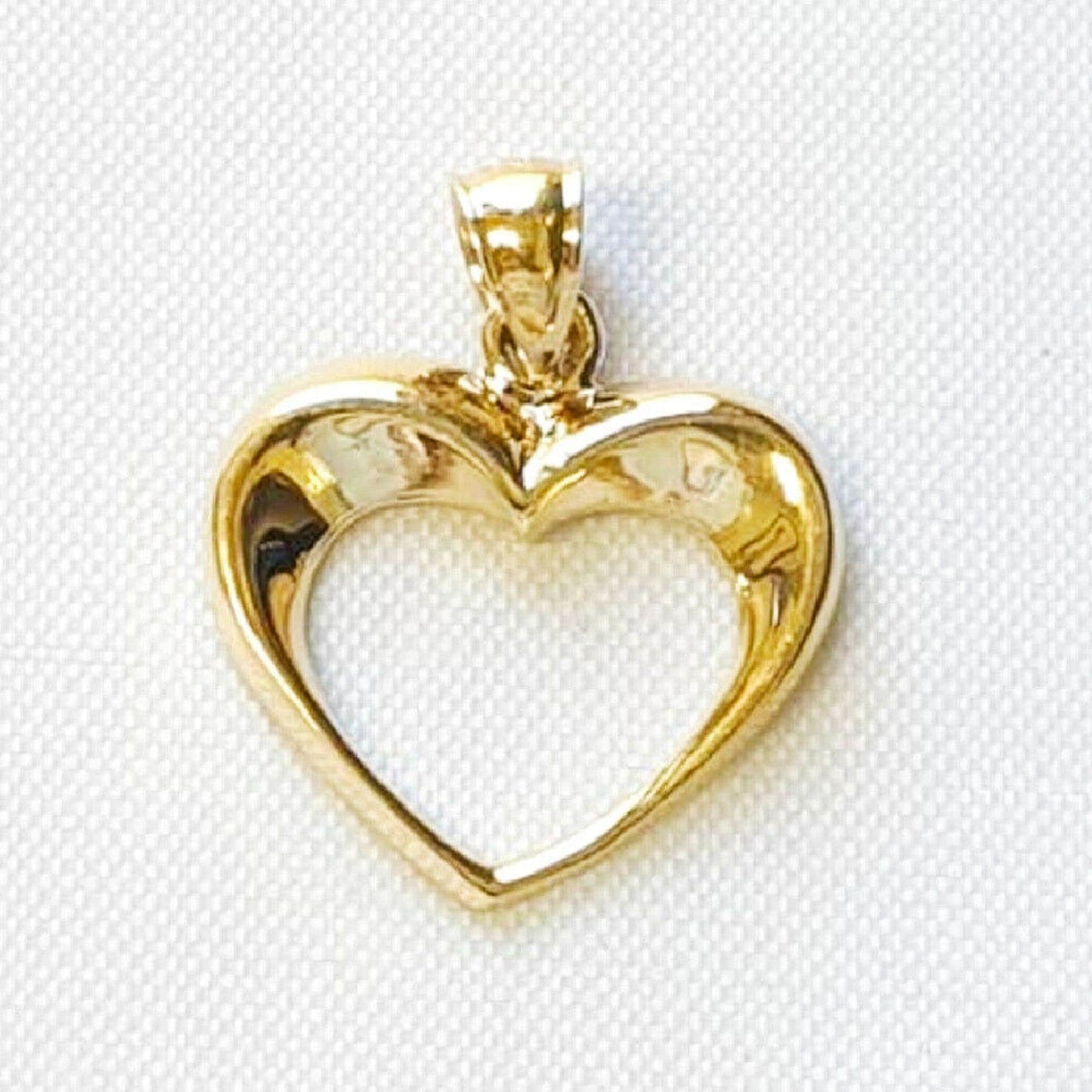 14K Yellow Gold Floating Heart Pendant