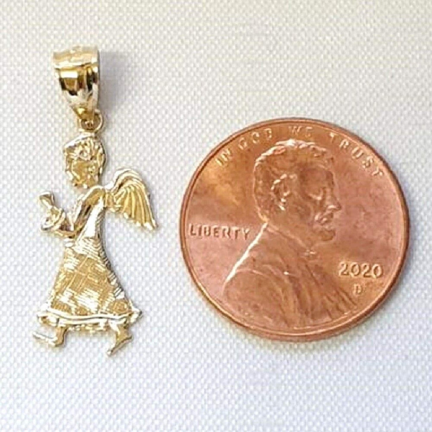 14K Yellow Gold Angel Pendant