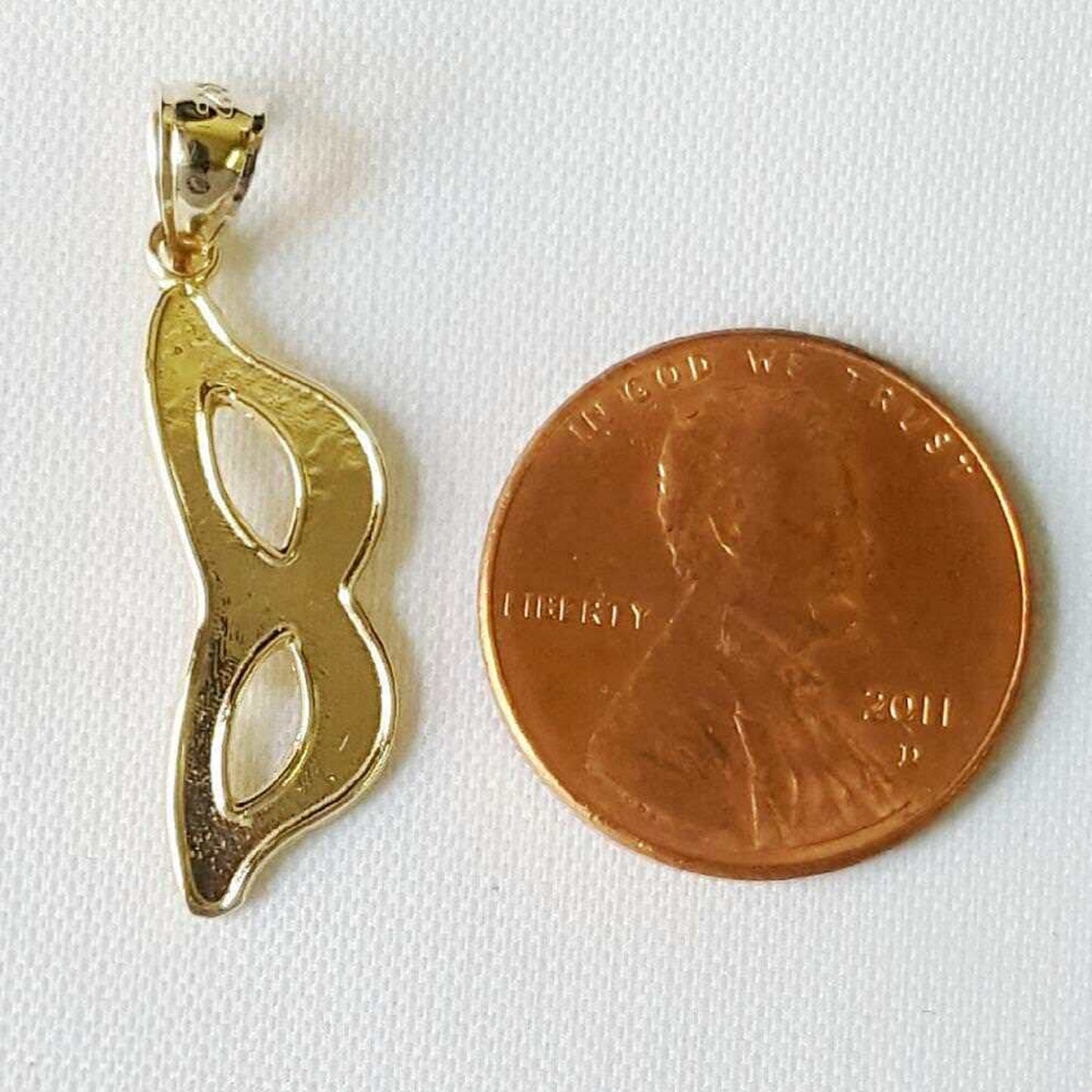 14K Yellow Gold MASQUERADE MASK Pendant