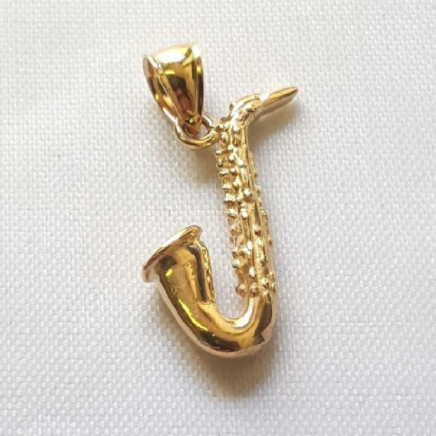 14K Yellow Gold SAXOPHONE 3D Solid Pendant