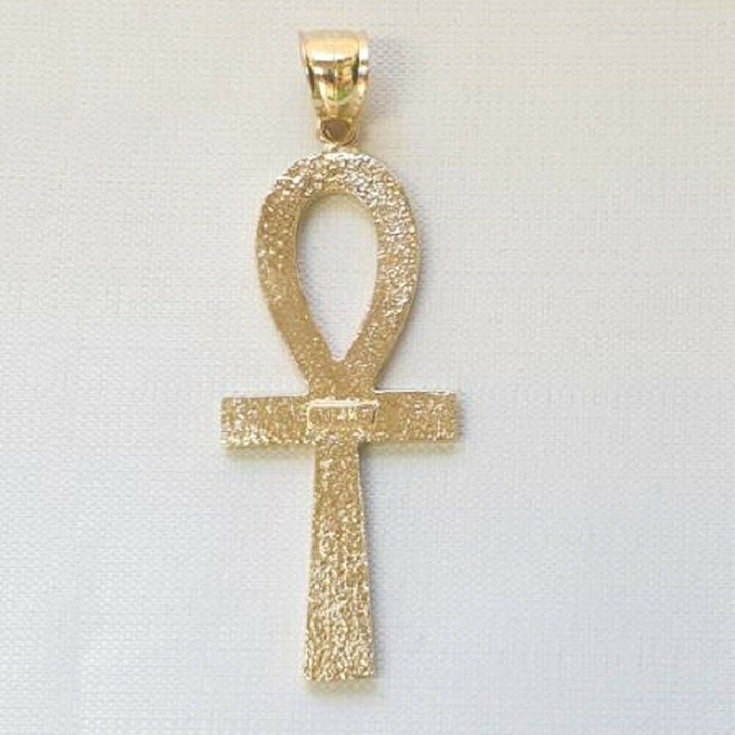 14K Yellow Gold Ankh Cross Large Pendant