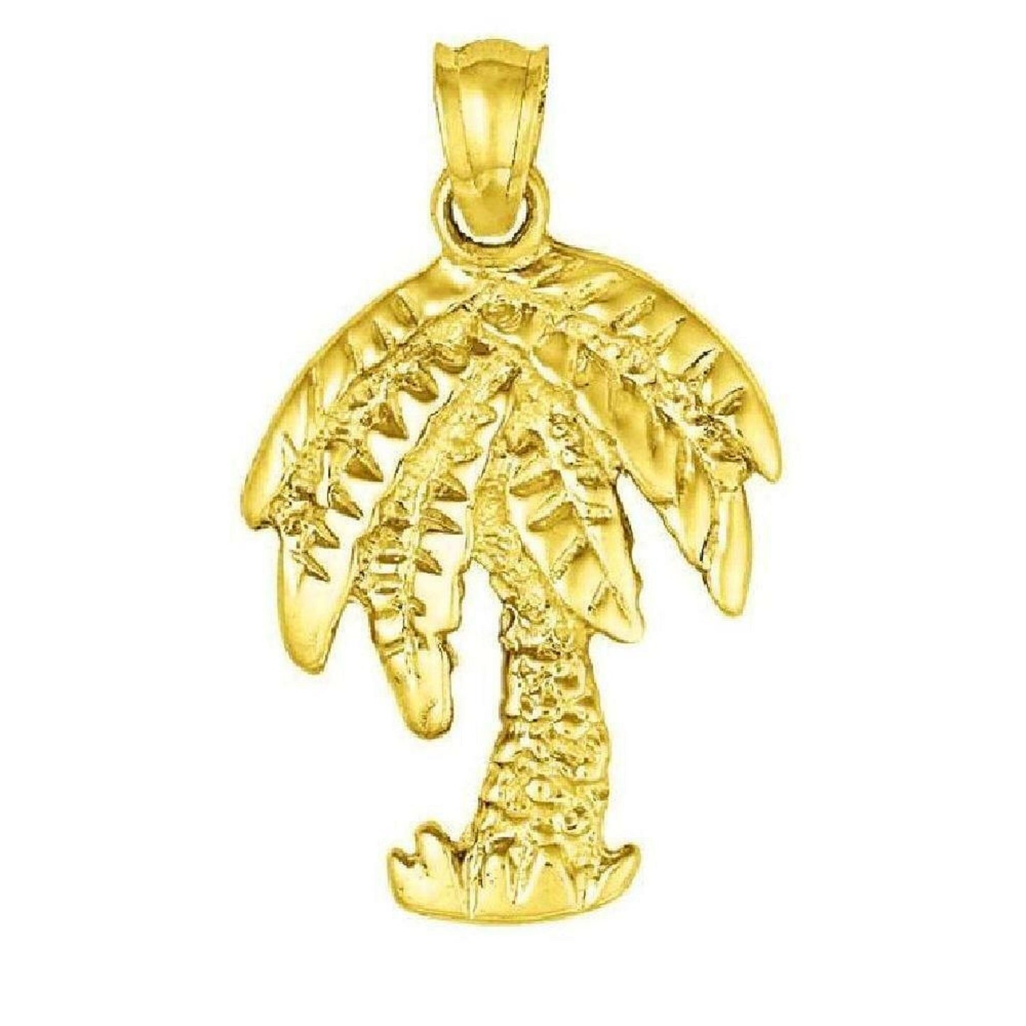 14K Yellow Gold PALM TREE Pendant