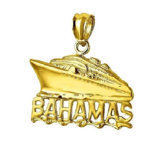 14K Yellow Gold Bahamas Cruise Ship Pendant