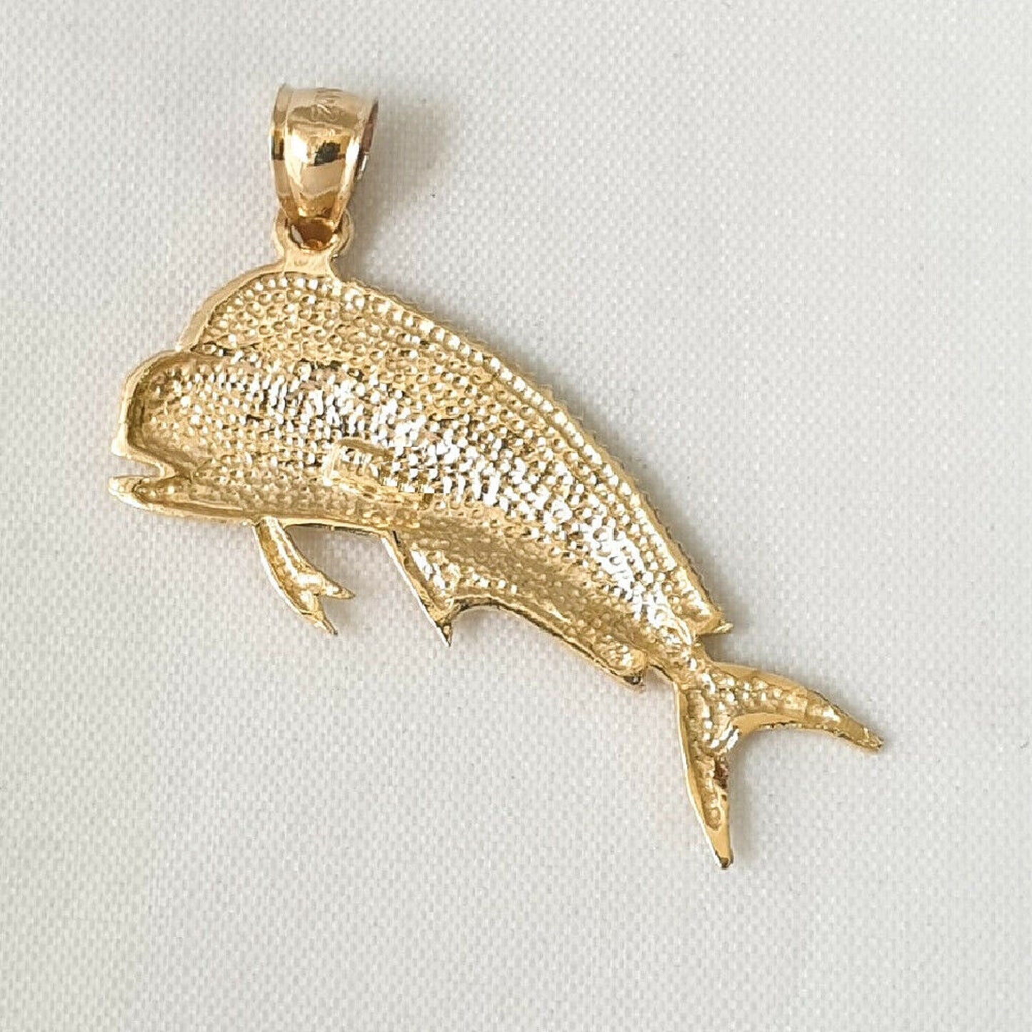 14K Yellow Gold Mahi Mahi Fish Pendant