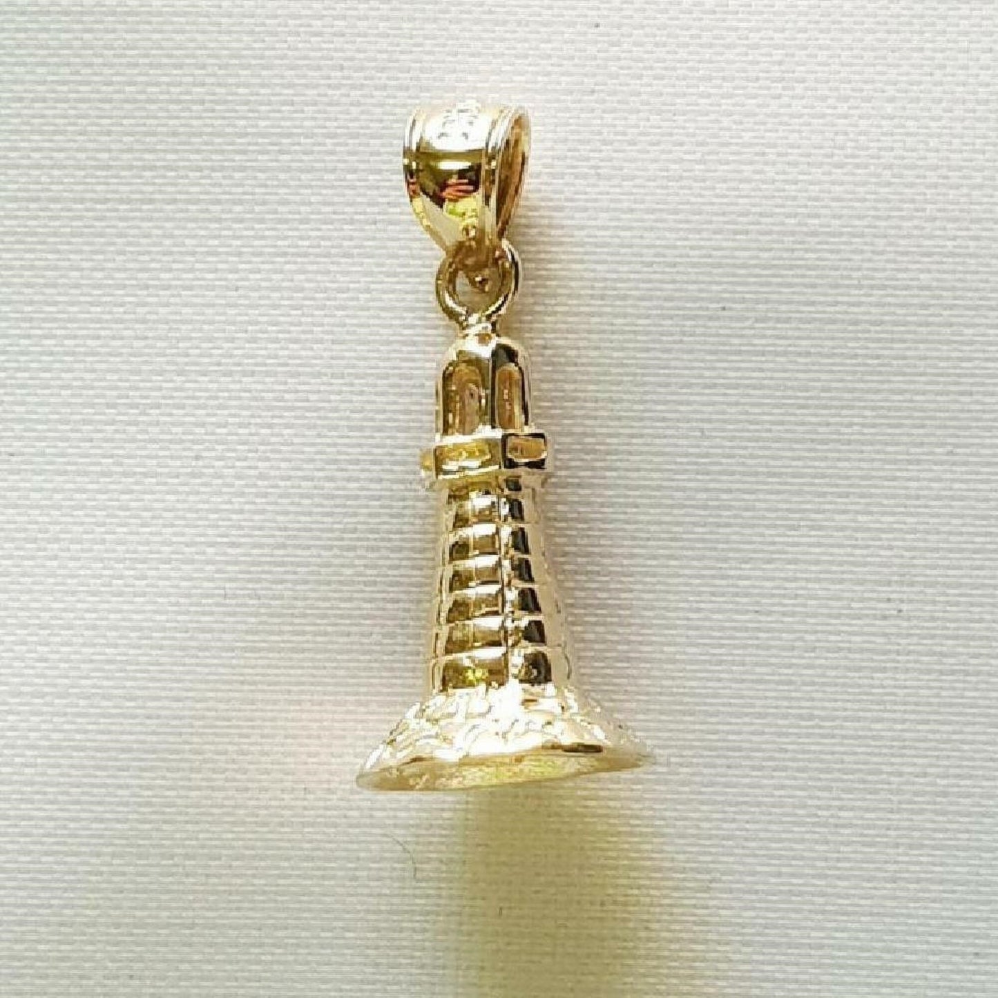 14K Yellow Gold Lighthouse 3D Pendant
