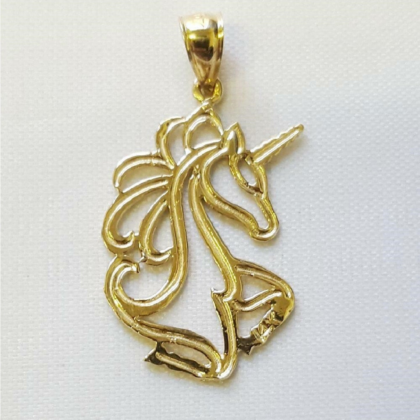 14K Yellow Gold Unicorn Pendant