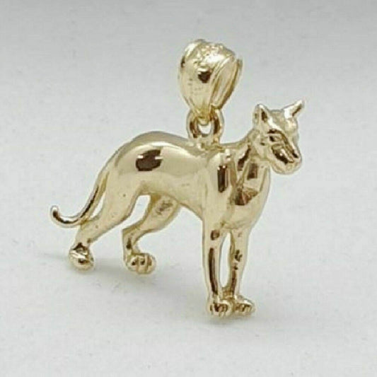 14K Yellow Gold Boxer Dog 3D Solid Pendant