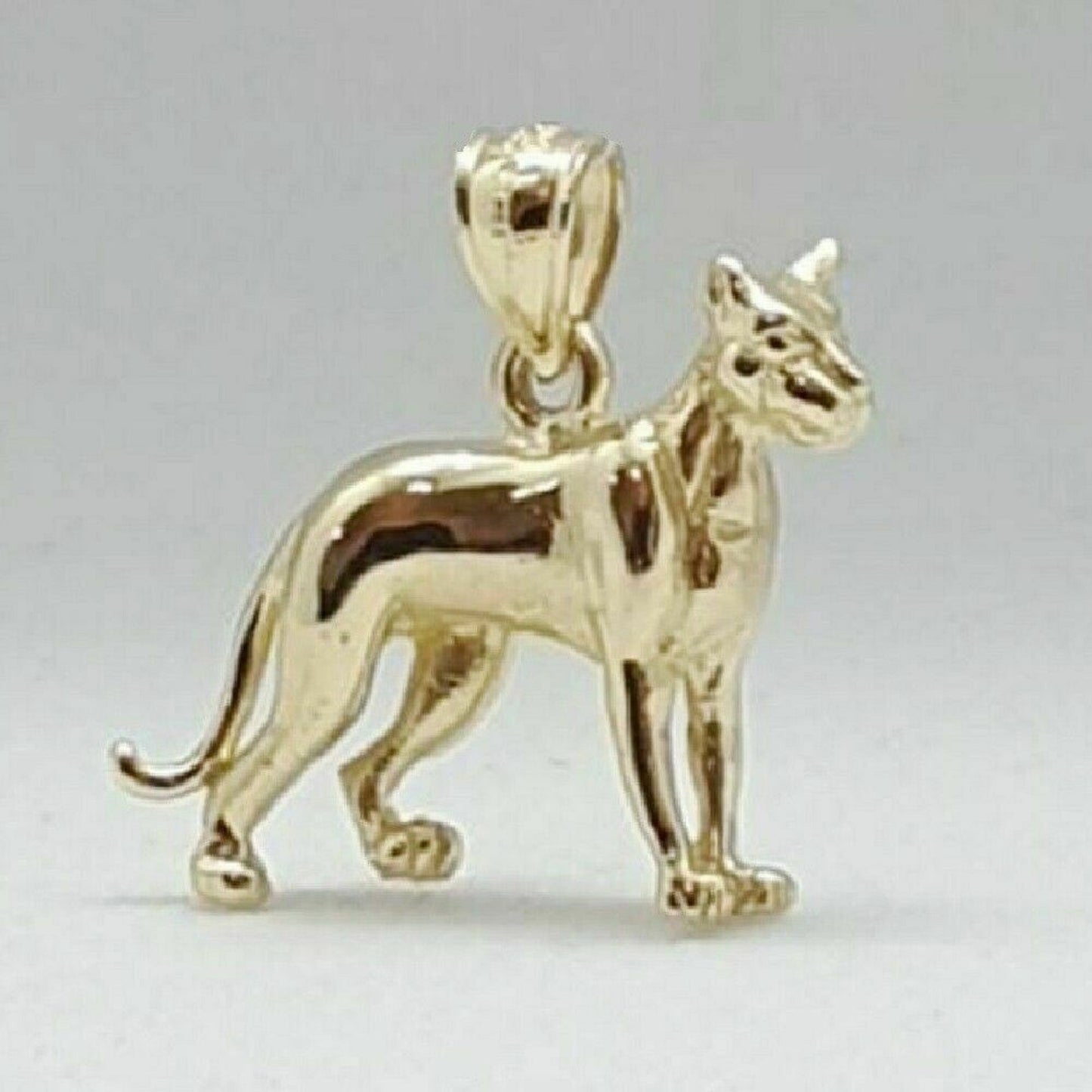 14K Yellow Gold Boxer Dog 3D Solid Pendant