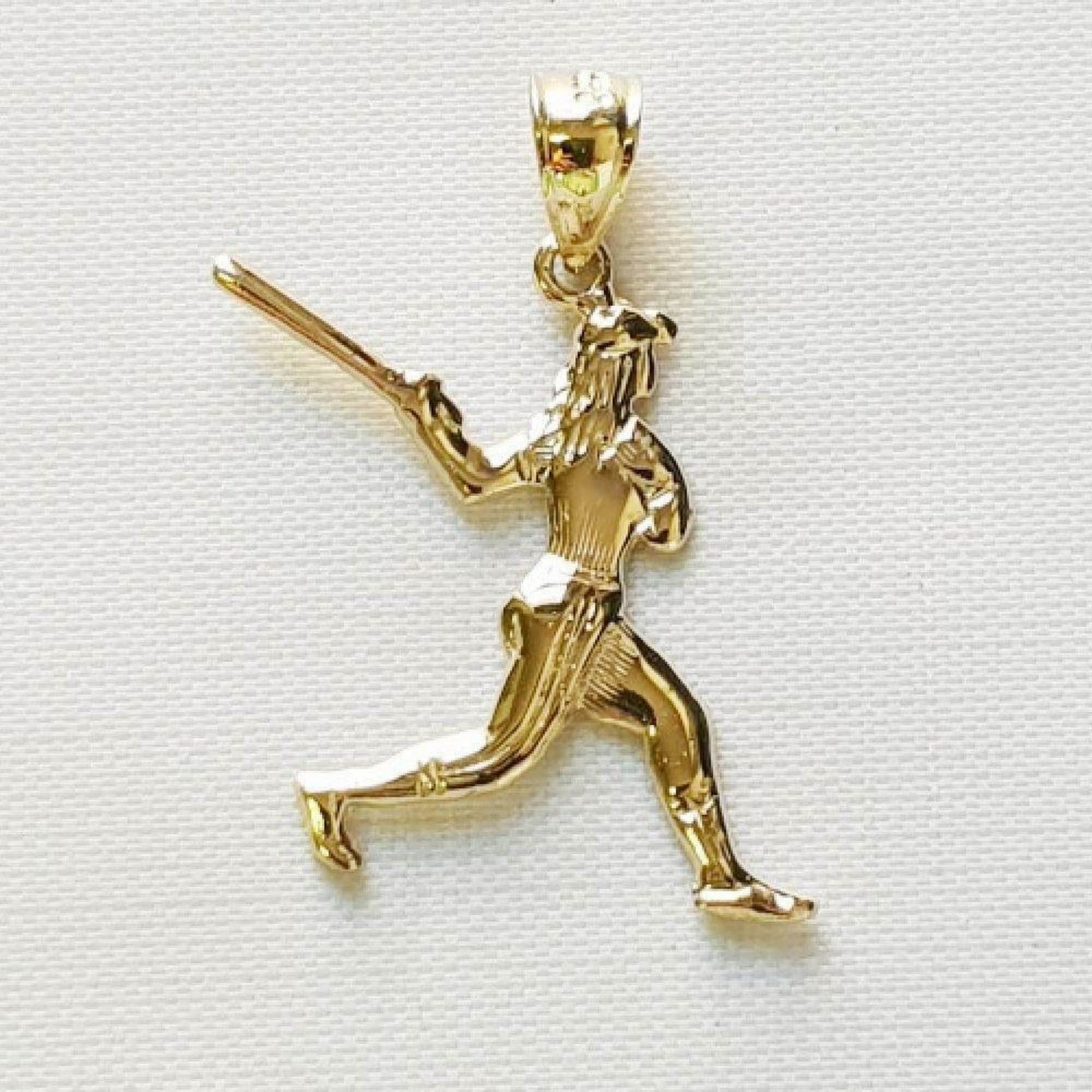 14K Yellow Gold Baseball Player Pendant