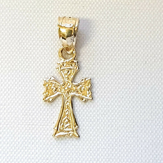 14K Yellow Gold Cross Small Pendant