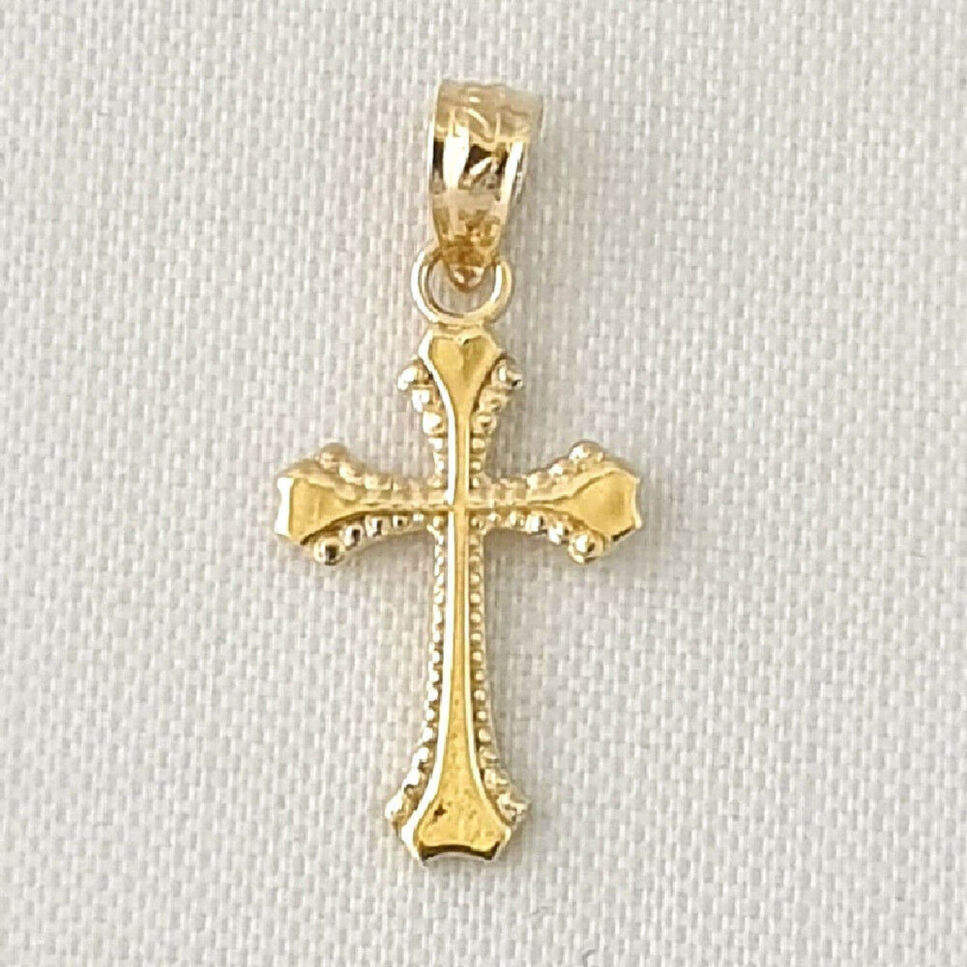 14K Yellow Gold Cross Charm Pendant