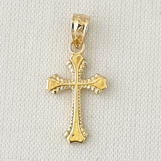 14K Yellow Gold Cross Charm Pendant
