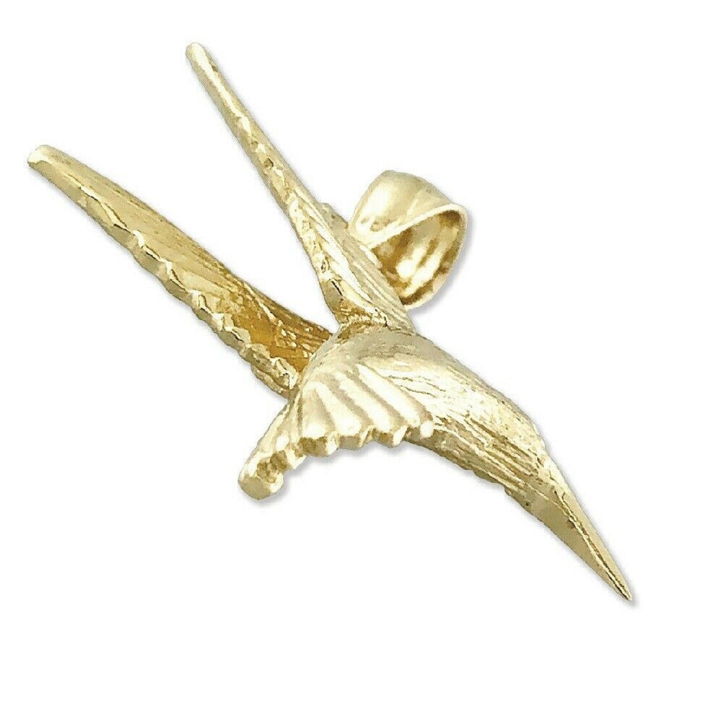 14K Yellow Gold Hummingbird Pendant