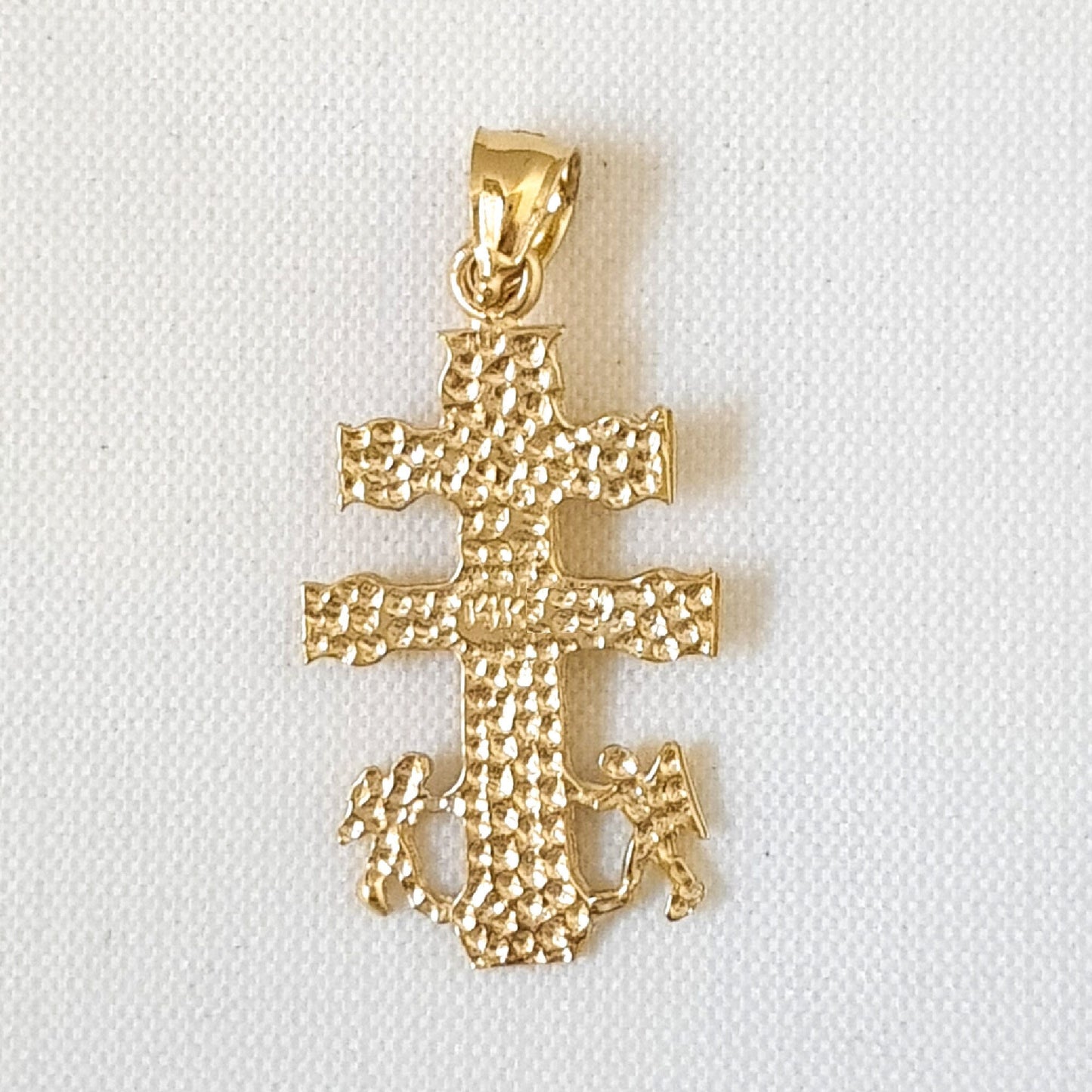 14K Yellow Gold Caravaca Cross Pendant