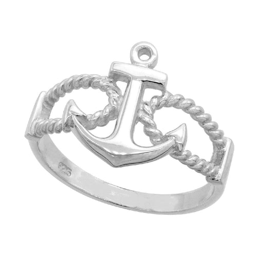 925 Sterling Silver Anchor Ring