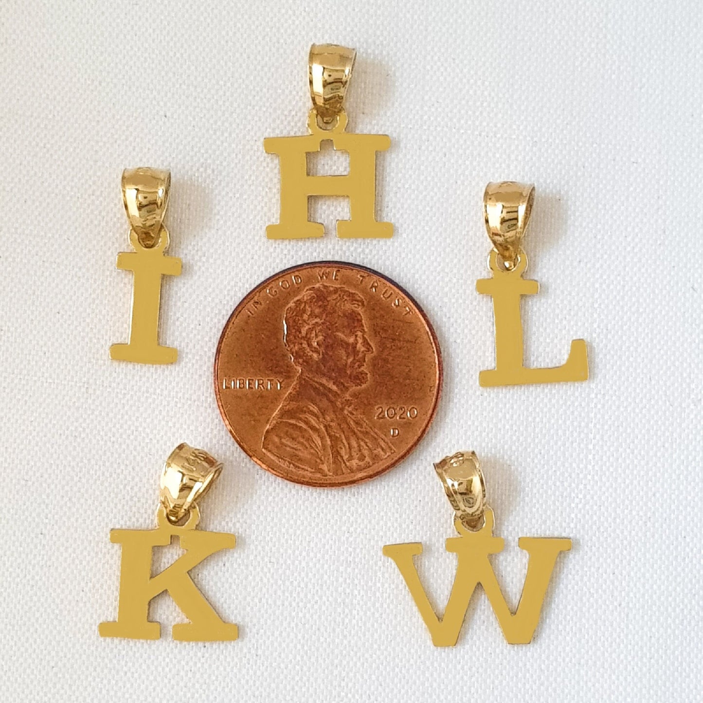 A to Z Any Any One 14K Yellow Gold Letter Pendant Charm
