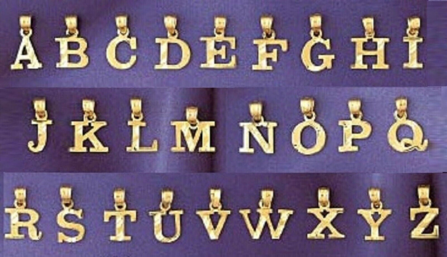 A to Z Any Any One 14K Yellow Gold Letter Pendant Charm