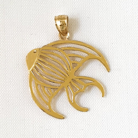 14K Yellow Gold Angelfish Pendant