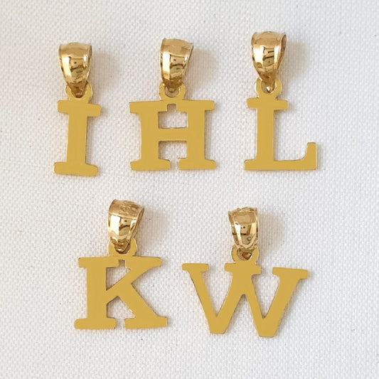 A to Z Any Any One 14K Yellow Gold Letter Pendant Charm