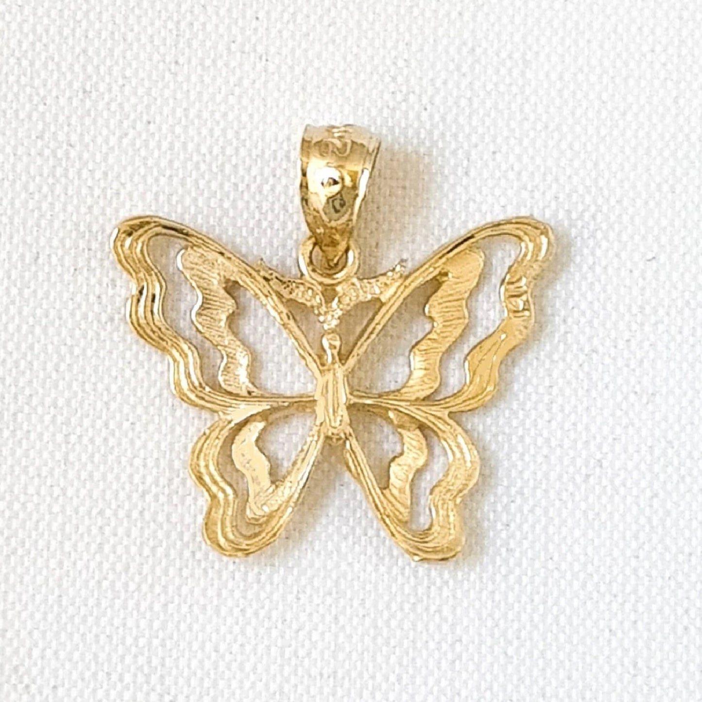 14k Yellow Gold Butterfly Pendant