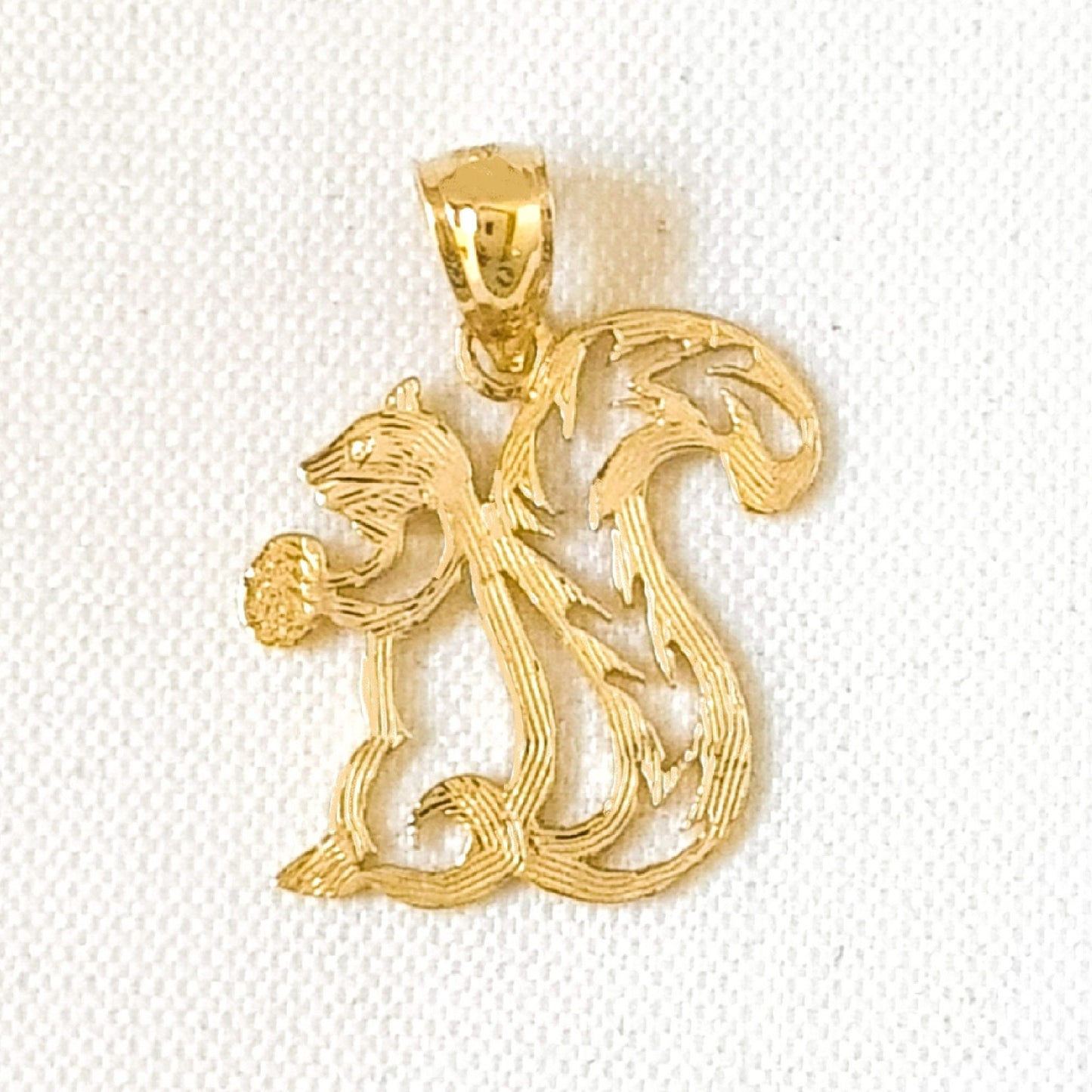 14K Yellow Gold Squirrel Pendant