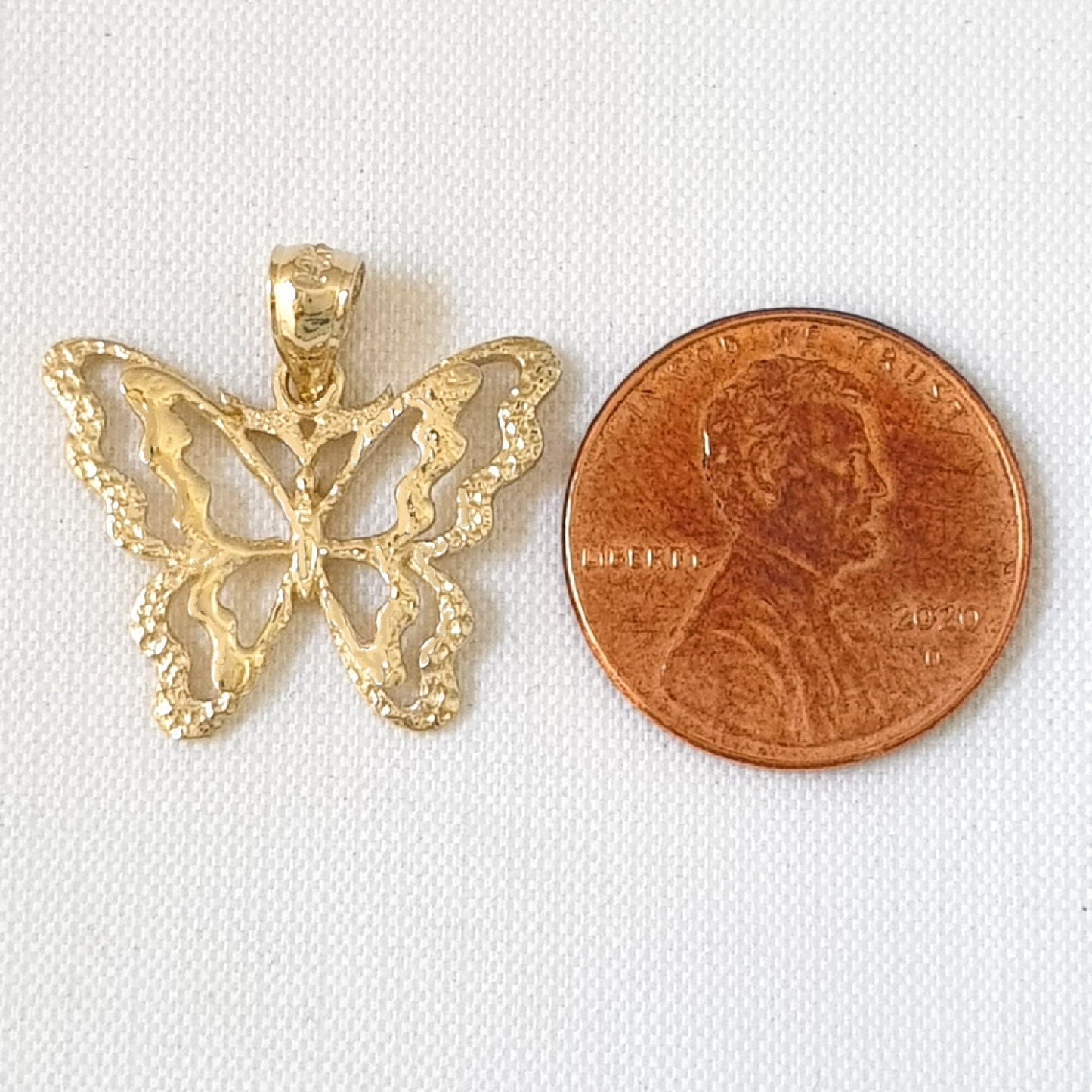 14k Yellow Gold Butterfly Pendant