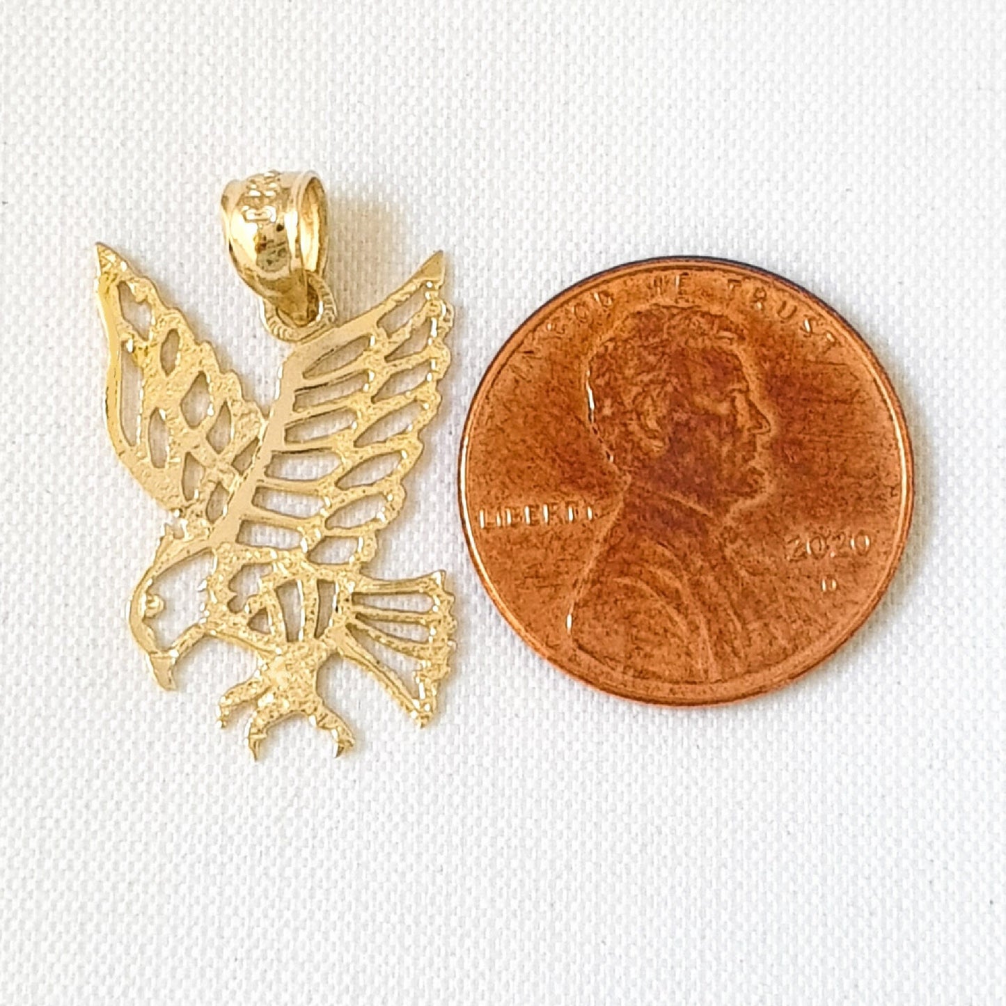 14K Yellow Gold Eagle Pendant