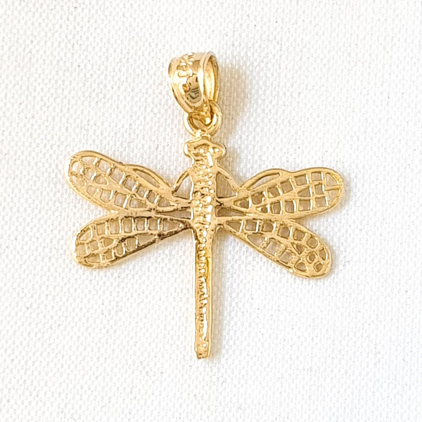 14K Yellow Gold Dragonfly Pendant