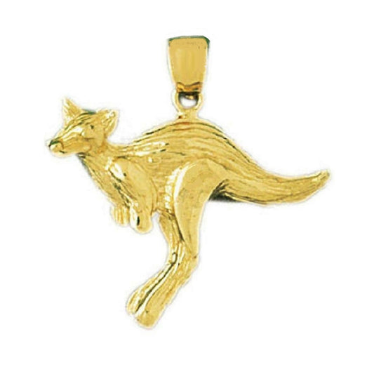 14K Yellow Gold Kangaroo Pendant