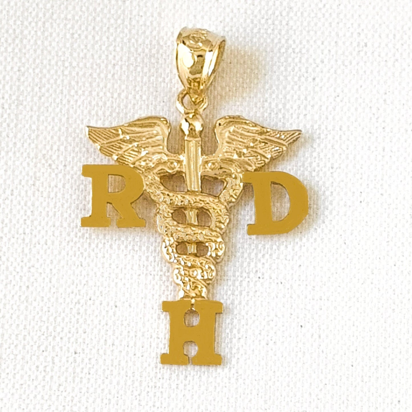 14K Yellow Gold RDH Registered Dental Hygienist Medical Pendant