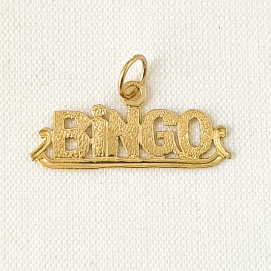 14K Yellow Gold BINGO Pendant Charm