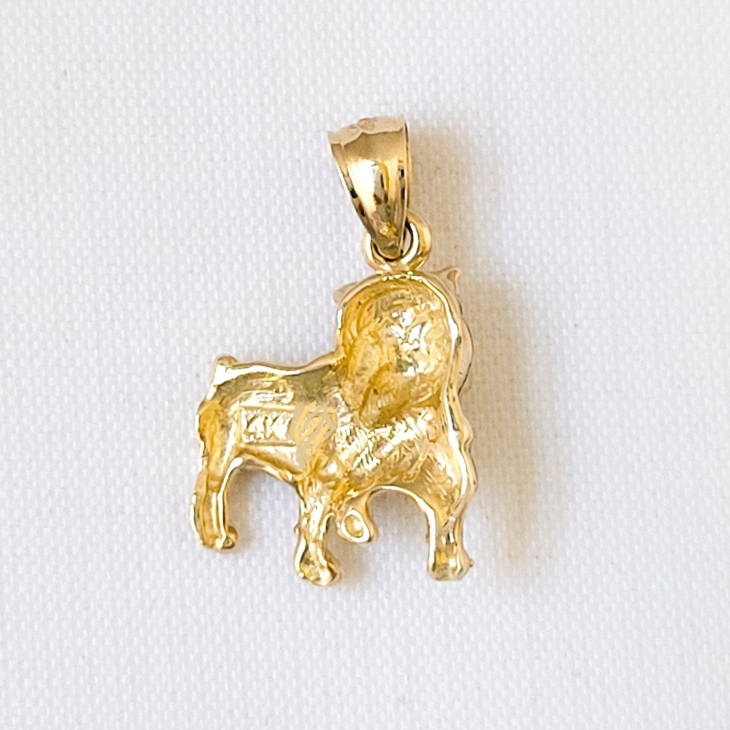 14K Yellow Gold Bulldog Pendant
