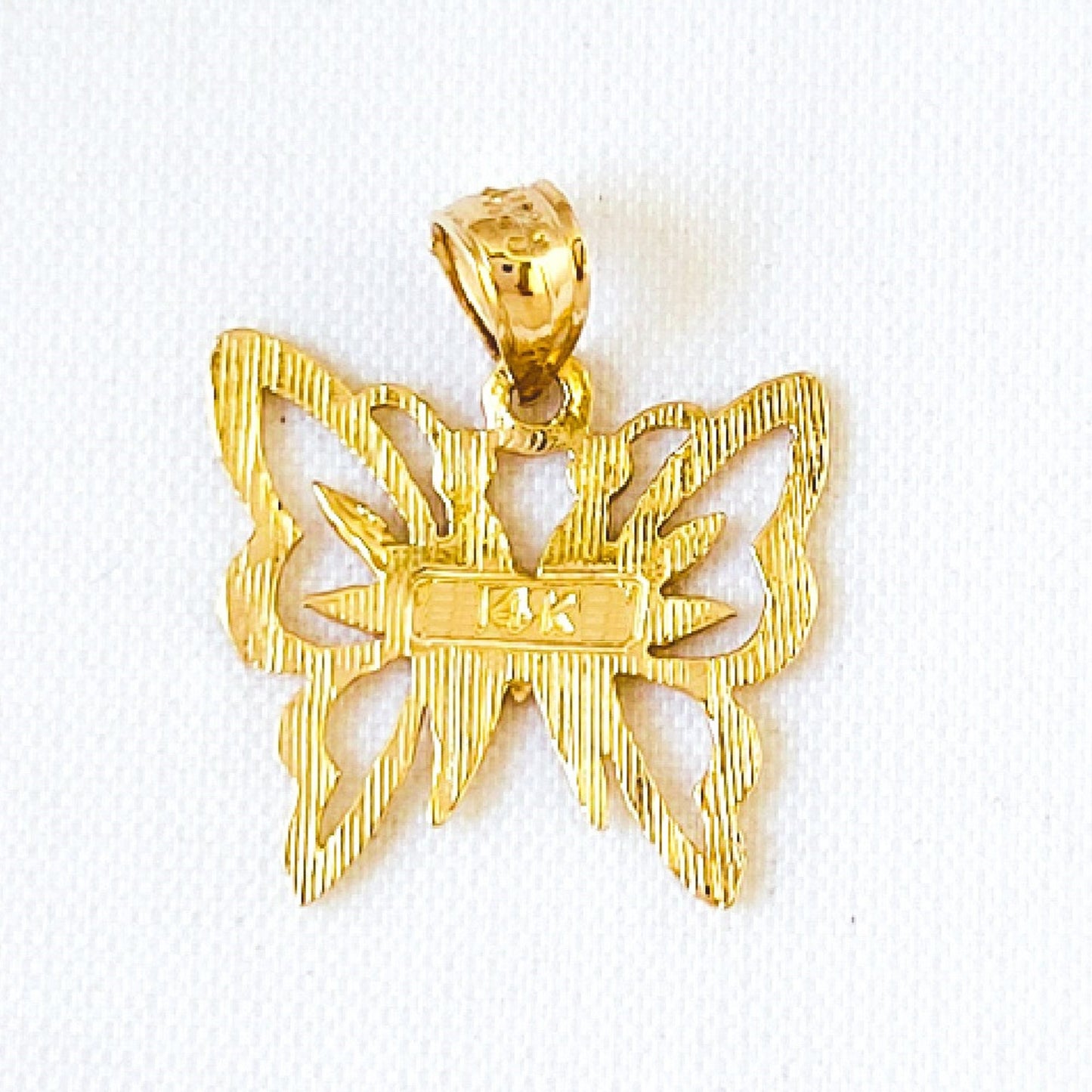 14K Yellow Gold Butterfly Pendant